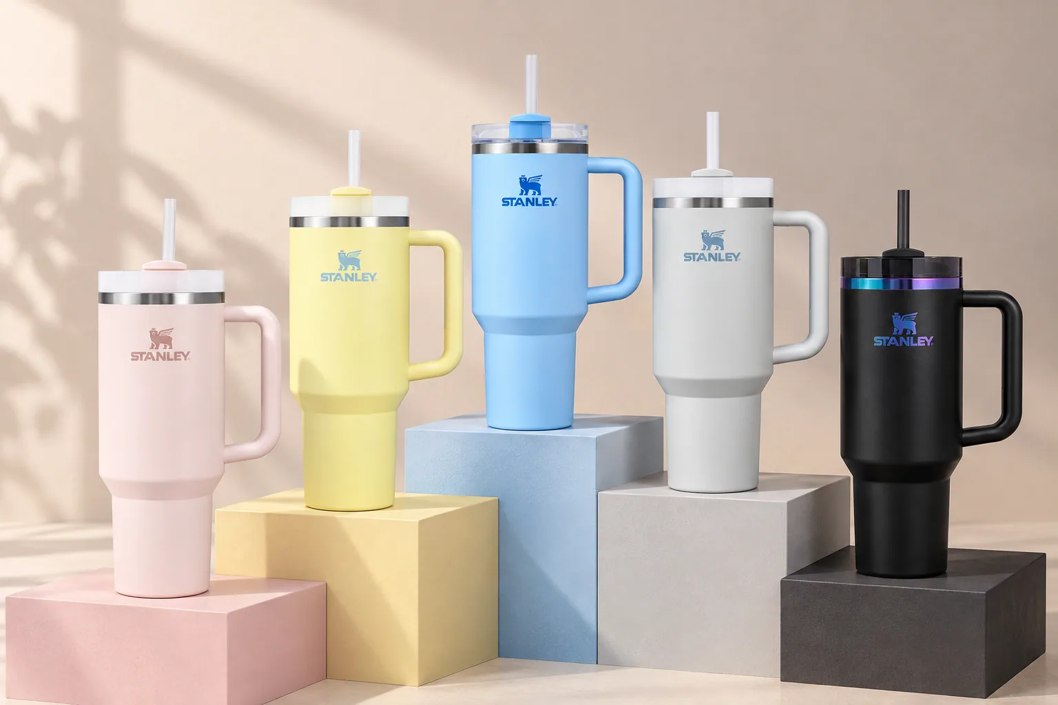 Colección de Stanley Quencher H2.0 en tonos pastel